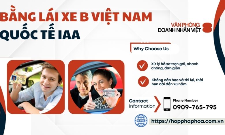 Bằng lái xe B Việt Nam quốc tế IAA