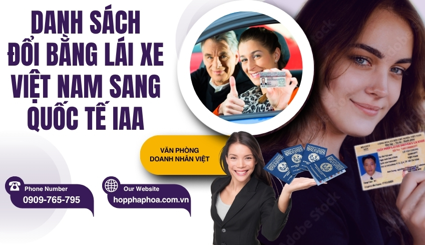 Danh sách đổi bằng lái xe Việt Nam sang quốc tế IAA