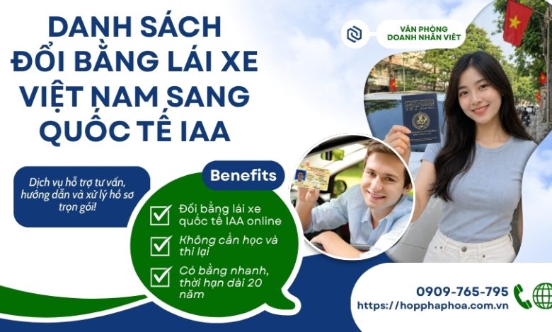 Danh sách đổi bằng lái xe Việt Nam sang quốc tế IAA