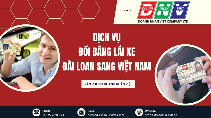 Dịch vụ đổi bằng lái xe Đài Loan sang Việt Nam