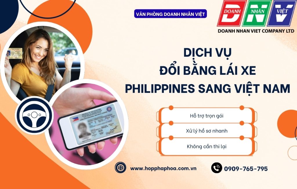 Dịch vụ đổi bằng lái xe Philippines sang Việt Nam