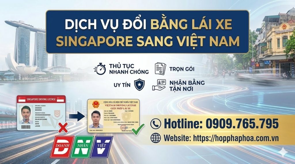 Dịch vụ đổi bằng lái xe Singapore sang Việt Nam