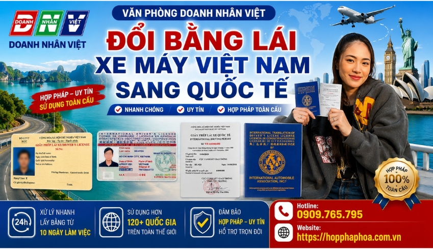 Đổi bằng lái xe máy Việt Nam sang quốc tế