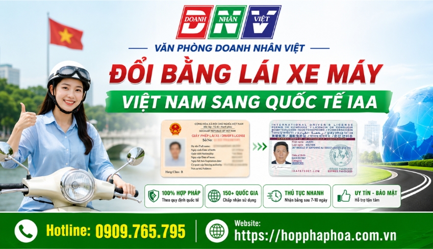 Đổi bằng lái xe máy Việt Nam sang quốc tế IAA