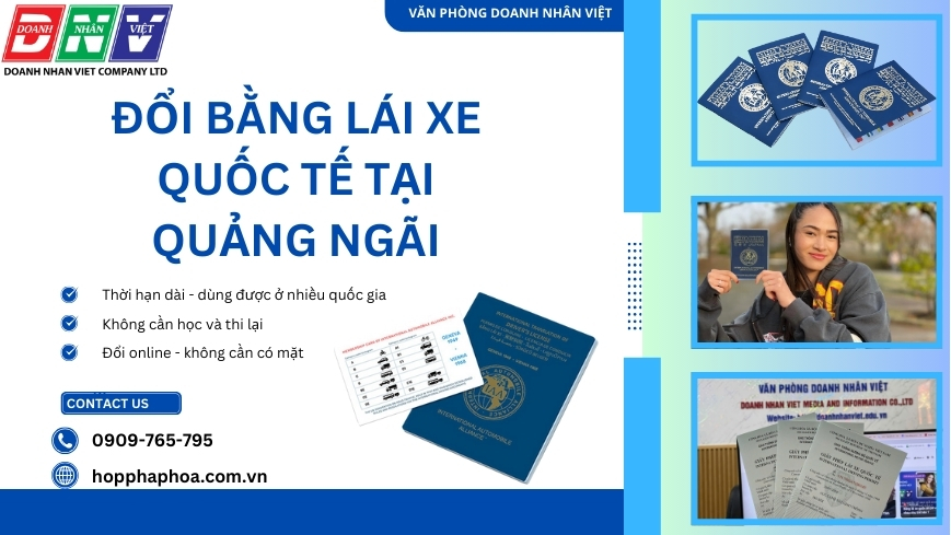 Đổi bằng lái xe quốc tế tại Quảng Ngãi