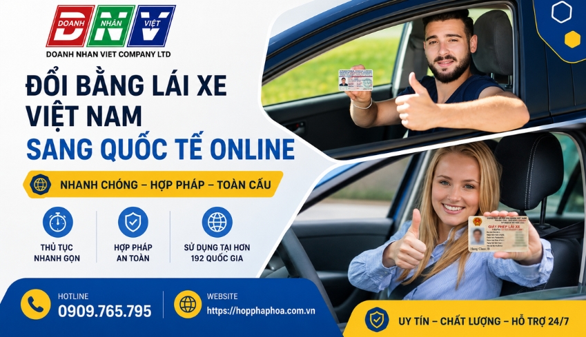 Đổi bằng lái xe Việt Nam sang quốc tế online
