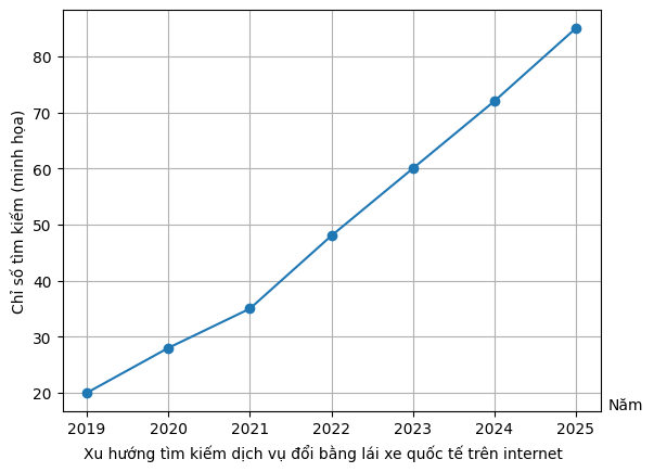 Xu hướng tiềm kiếm dịch vụ đổi bằng lái xe quốc tế trên Internet