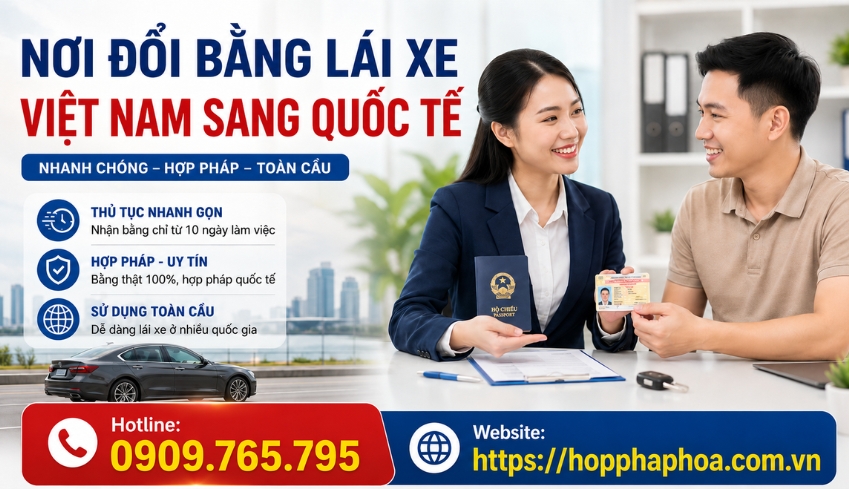 Nơi đổi bằng lái xe Việt Nam sang quốc tế