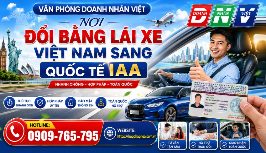 Nơi đổi bằng lái xe Việt Nam sang quốc tế IAA