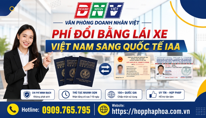 Phí đổi bằng lái xe Việt Nam sang quốc tế IAA