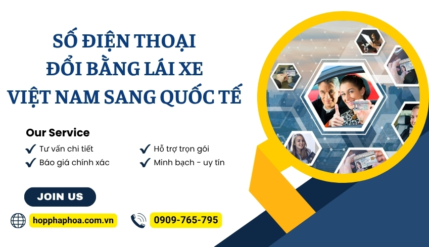 Số điện thoại đổi bằng lái xe Việt Nam sang quốc tế