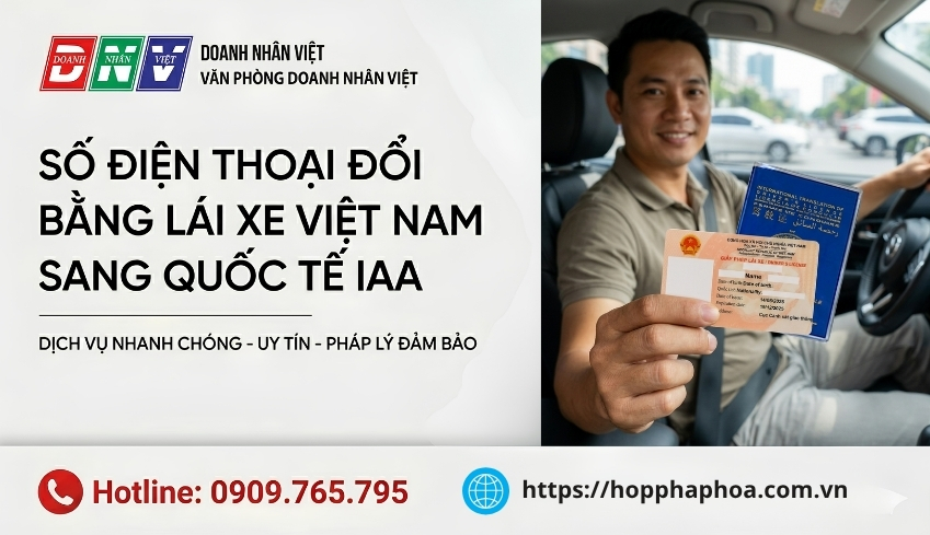 Số điện thoại đổi bằng lái xe Việt Nam sang quốc tế IAA