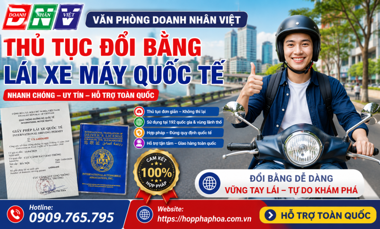 Thủ tục đổi bằng lái xe máy quốc tế