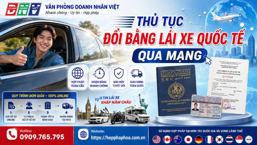 Thủ tục đổi bằng lái xe quốc tế qua mạng