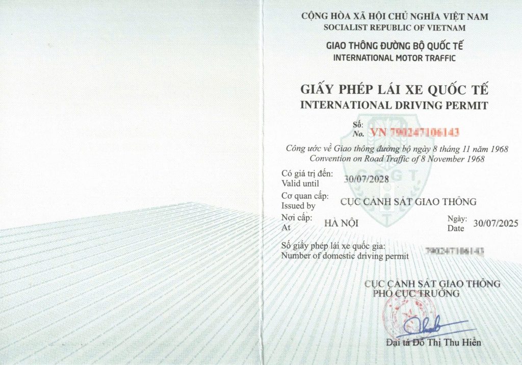 Trang bìa bằng IDP