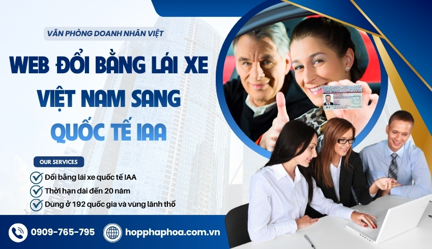 Web đổi bằng lái xe Việt Nam sang quốc tế IAA